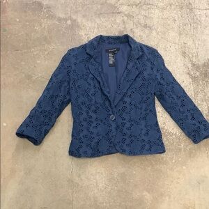 Sandro eyelet Women's Blue Lace Blazer